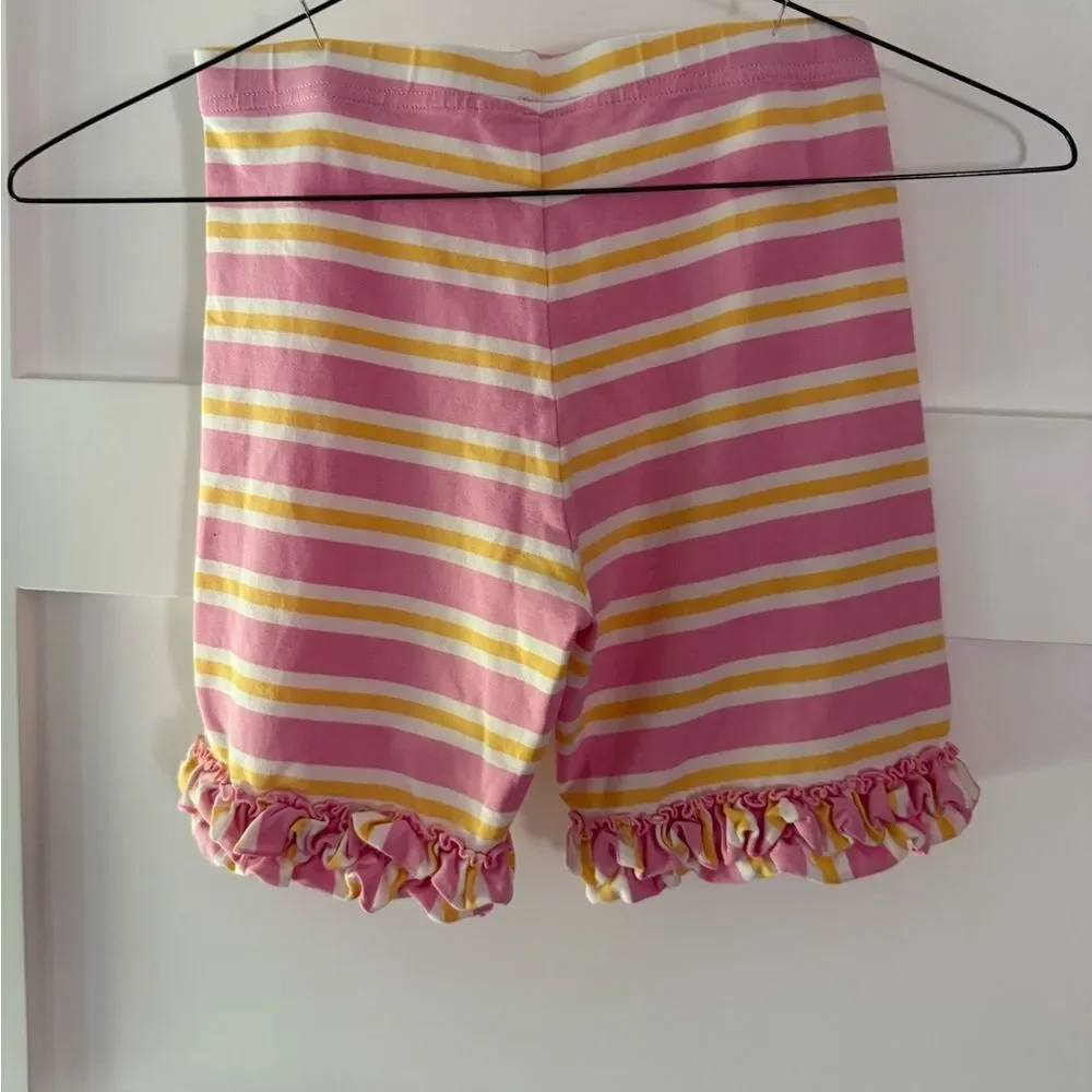 Matilda Jane Pink and Yellow Ruffle Trim Shorts
